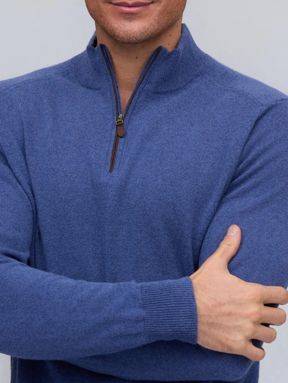 Raffi Men's Wool Zip-Neck Sweater XL